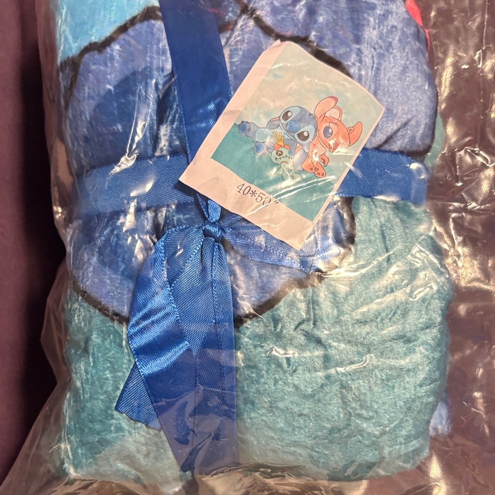 Disney Blue Stitch Plush Throw